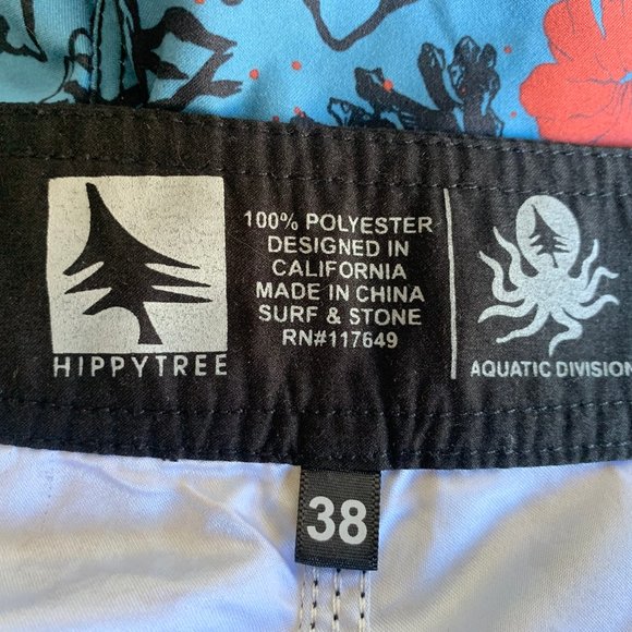 HIPPY TREE Men's Swim Shorts Boardshorts Size 38 Blue Black - Picture 5 of 5